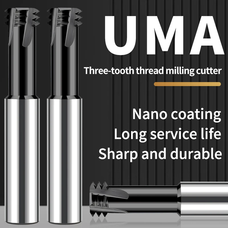 ZUANTONG CNC Machine Solid Carbide Single/Three/Thread Tooth Thread Milling M1 M2M3M3.5 M4 M5 M6 M8 M10 M12 M14 M16 M18 M20-M24