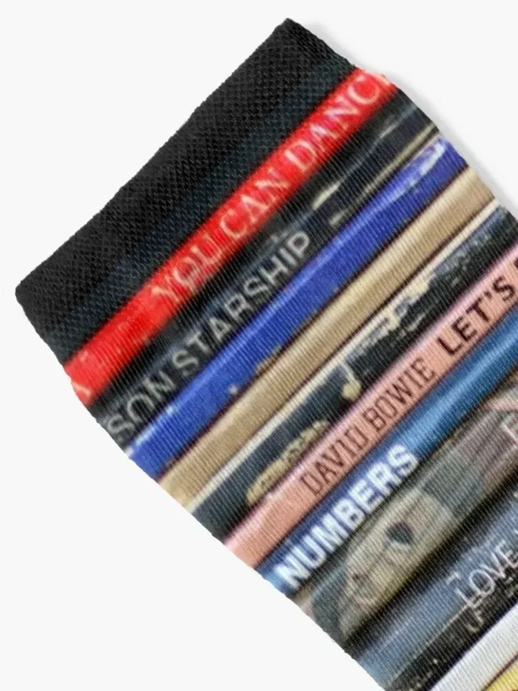 Vintage Retro Record Album Spines Socks cool compression Male Socks Women's