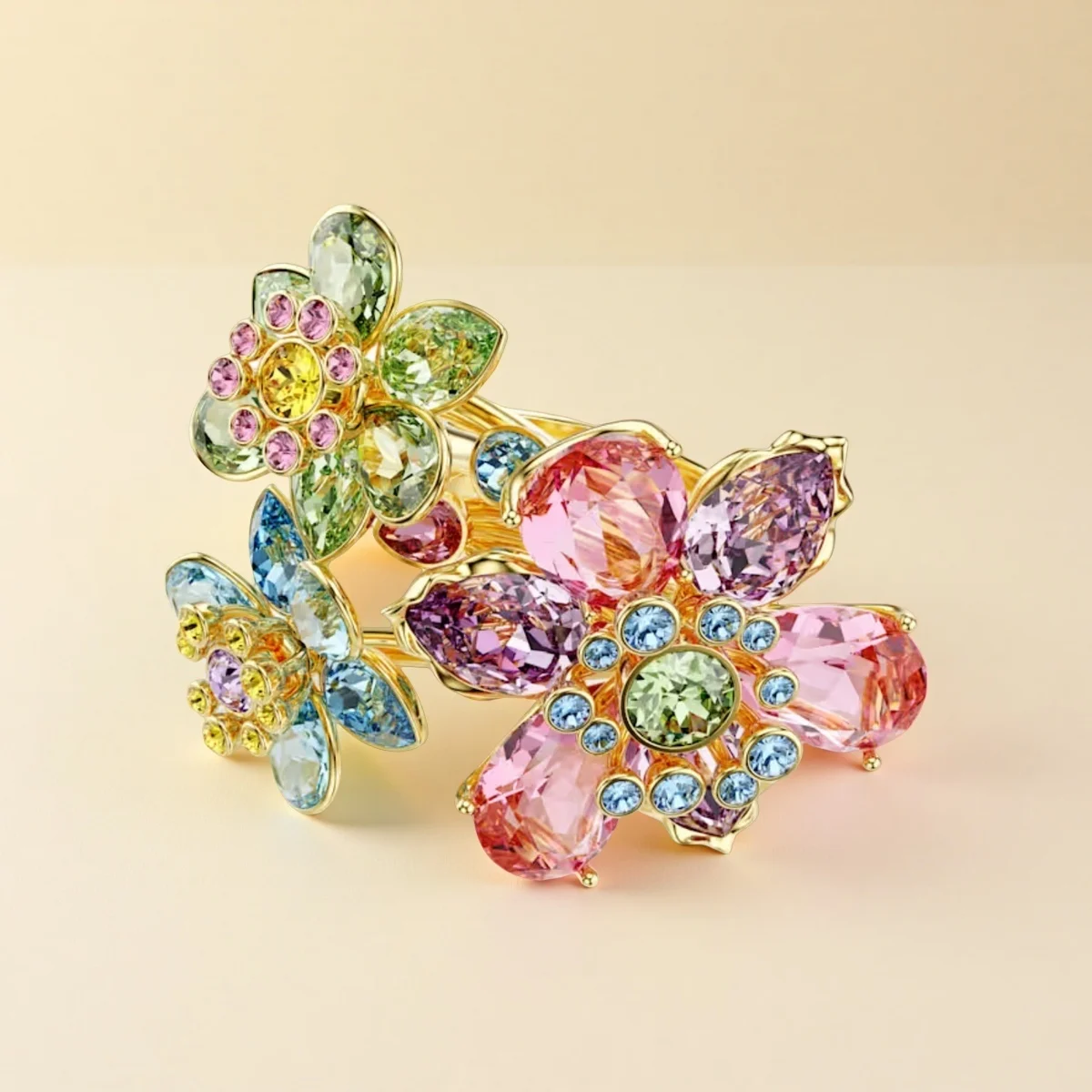 

Кольцо Idyllia s925, модная модная вечеринка, банкетное предложение, помолвка, брак, элитная атмосфера, разноцветные драгоценные камни