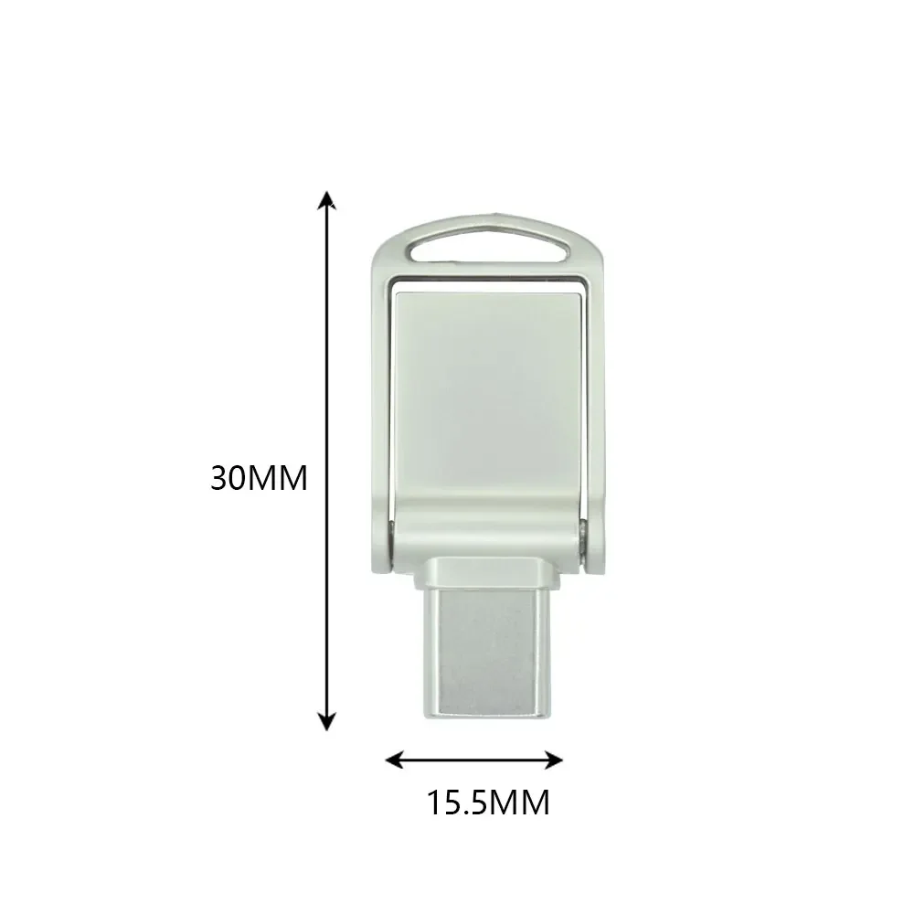 Mini clé USB 128 2 en 1 pour smartphone, 2.0 Go, type C, OTG, métallique, étanche, 64 Go