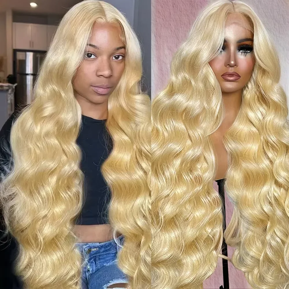 42 بوصة 613 شقراء الجسم موجة شعر مستعار شعر الإنسان 13x4 13x6 HD الدانتيل الشفاف شعر مستعار أمامي خصلات الشعر المستعار البرازيلي الإنسان #1