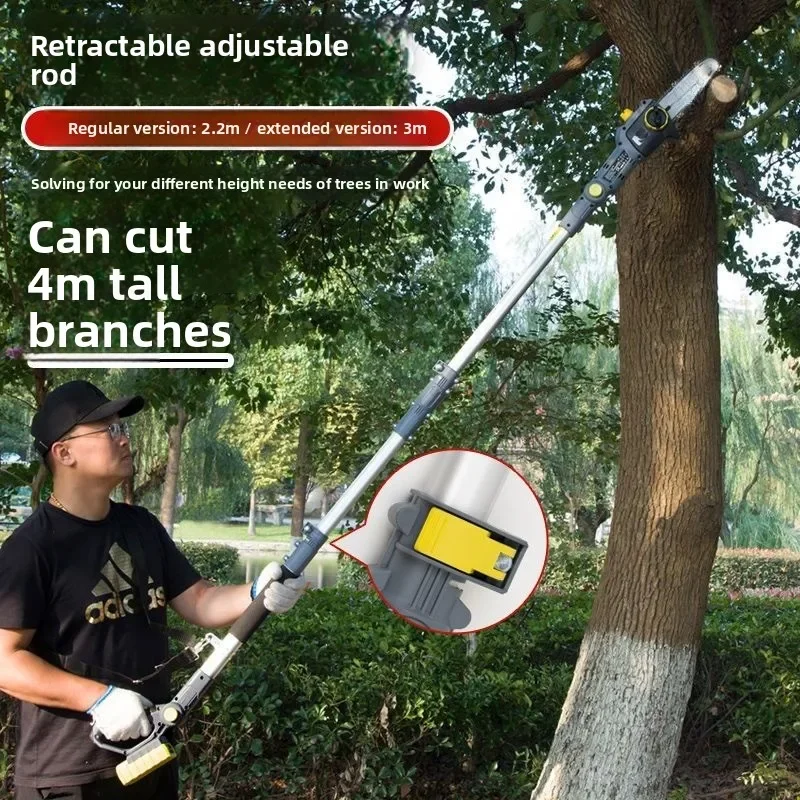 Premium Rechargeable Lithium Battery Extension High Branch Electric Chain Saw High-altitude Telescopic Long Pole Fruit Tree Gard