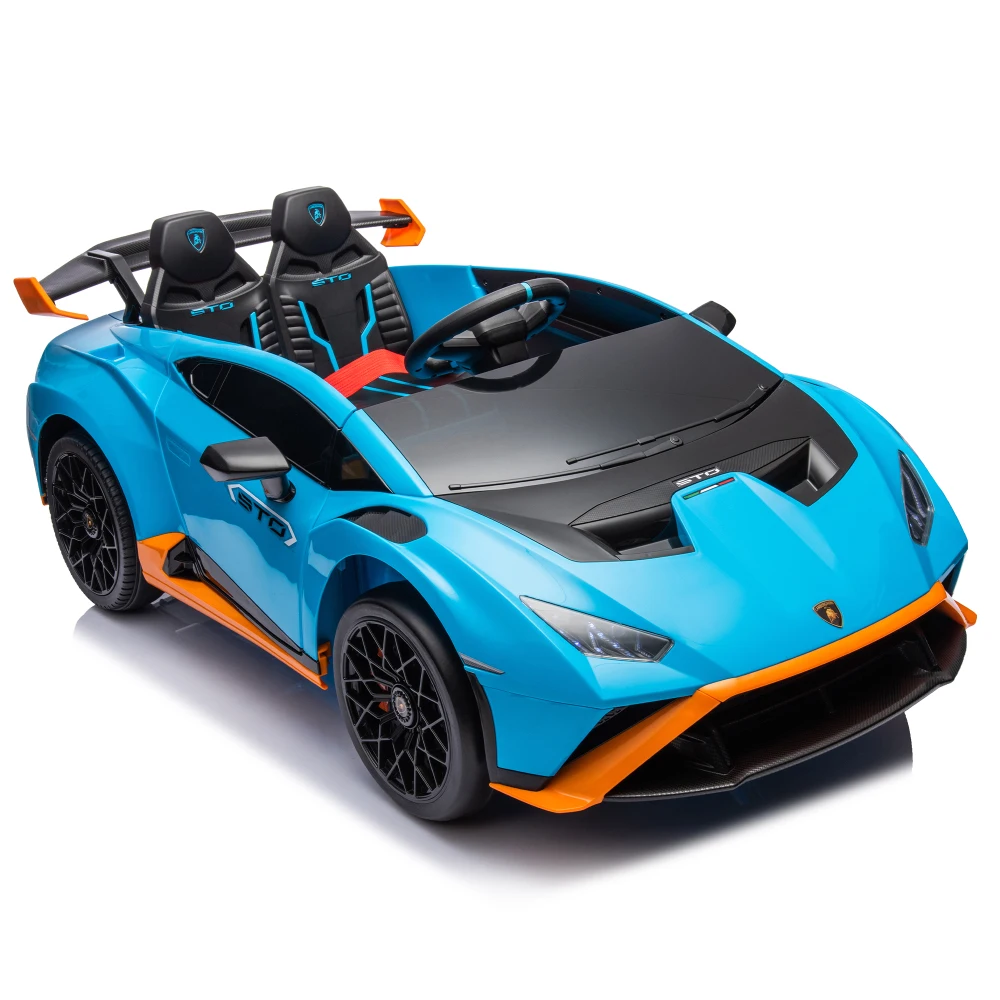 Lamborghini Motoracan Sto-Voiture à dérive électrique pour enfants, 24V, roues avant en mousse, roues avant en mousse, vitesses de 1.86 à 5.59 MPH, 3 à 8 ans, rotation à 360 °