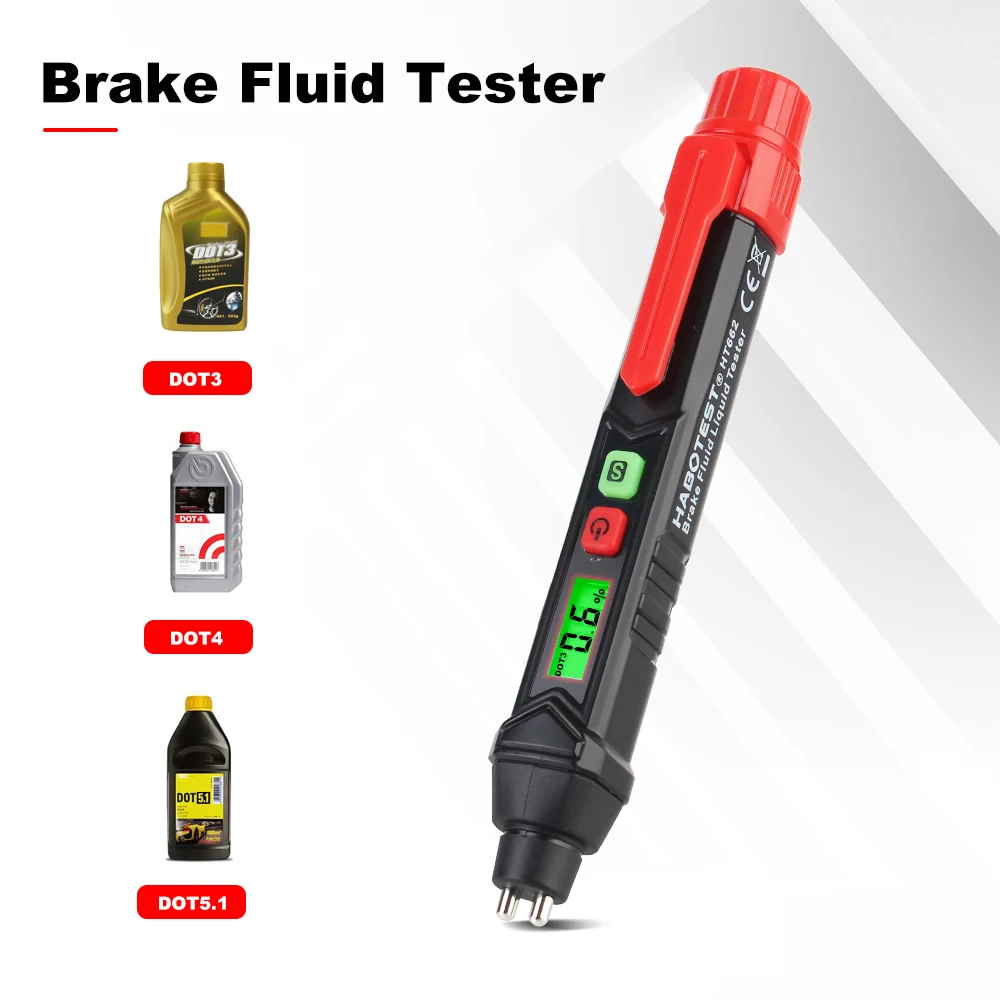 Car Accessories HT662 Brake Fluid Tester With LED Indicator Warning Test Pen For DOT3/DOT4/DOT5.1 Brake Liquid Oil Testing Tool