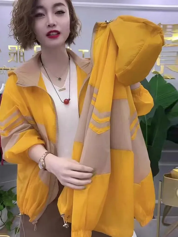 Women's Summer New Sle Outdoor Breathable Light Weight Color Blo Hat Hooded Workwear Sun Protection ort Jaet