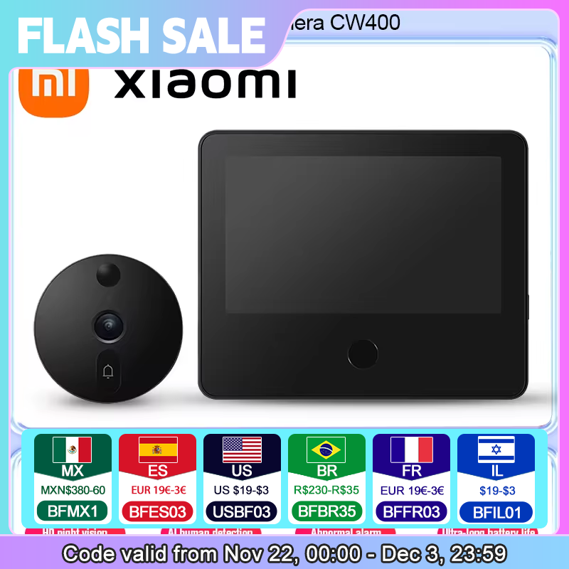  Xiaomi Smart Cat's Eye 1S Security Protection 5-inch IPS Screen Video Doorbell 1080P Camera HD Night Vision WiFi App Alarm 