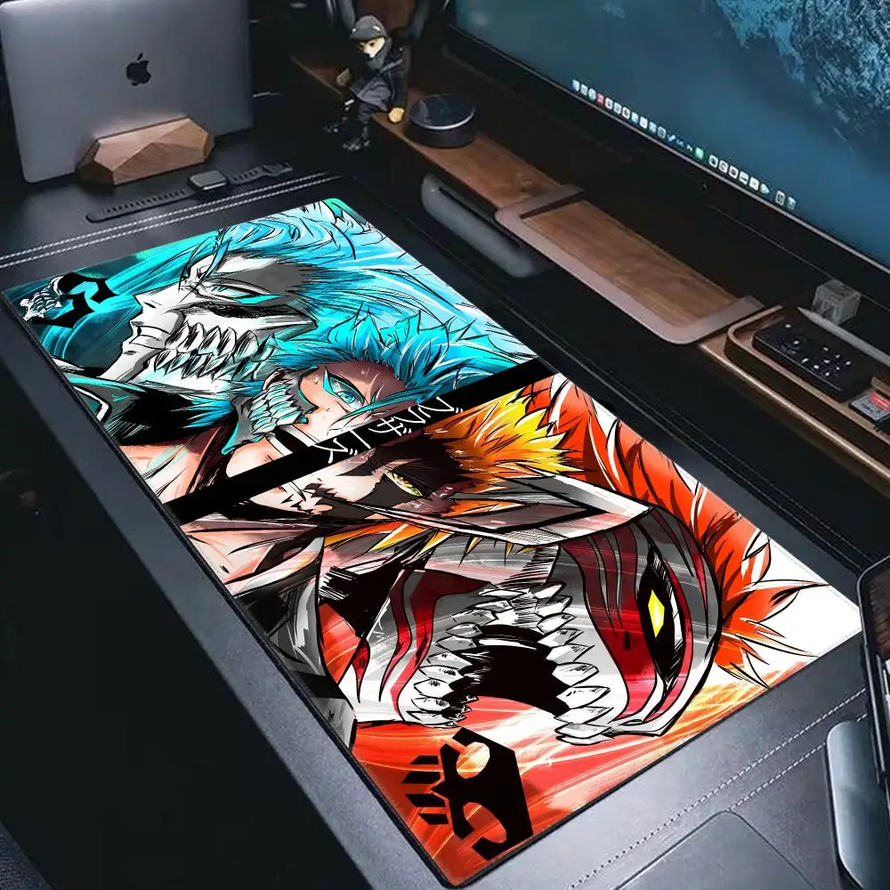 900X400MM HYBXAXC Anime Bleach Black And White Cool Mouse Pad For Office Gaming And Keyboards Non-Slip Large Waterproof