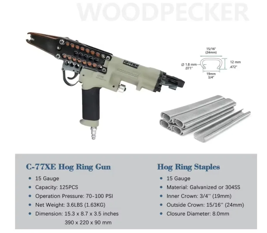 Marca más barata PRECIO Pistola neumática de anillo de cerdo C7C C7E Pistola de clavos de pistón grapadora de aire