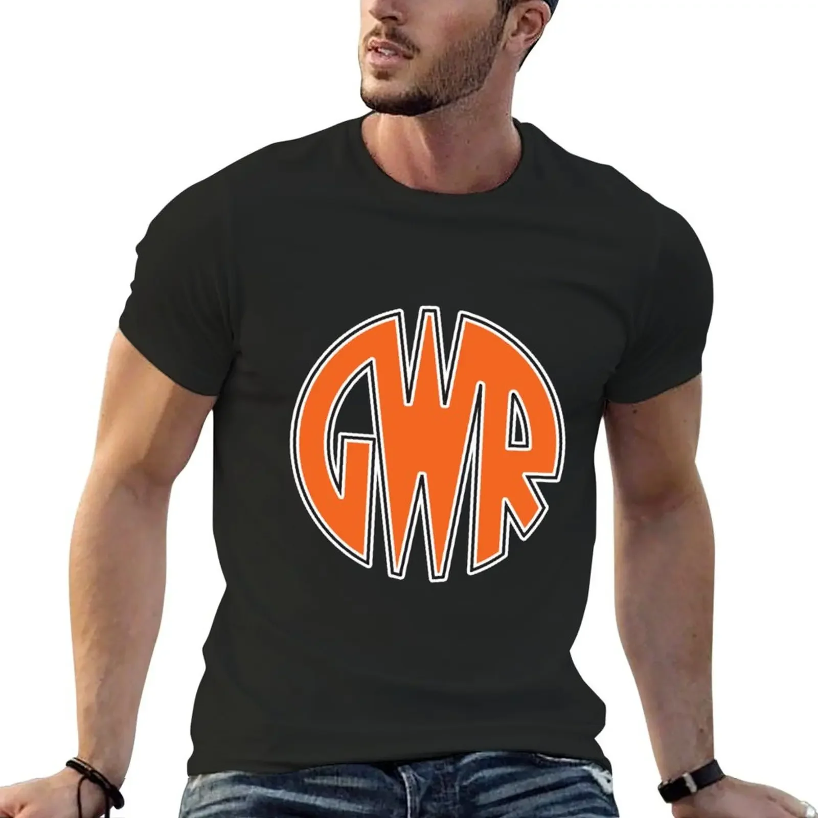 GWR Great Western Railway Railwayana Trains Rail LOGO on BLACK T-Shirt korean fashion shirts graphic mens t shirt