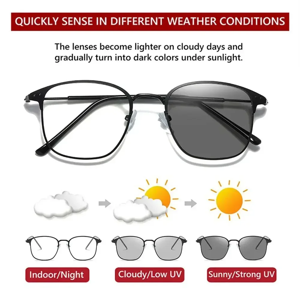 Gafas de sol polarizadas fotocromáticas antiluz azul para hombre, gafas de sol cuadradas camaleón para mujer, gafas de conducción que cambian de Color