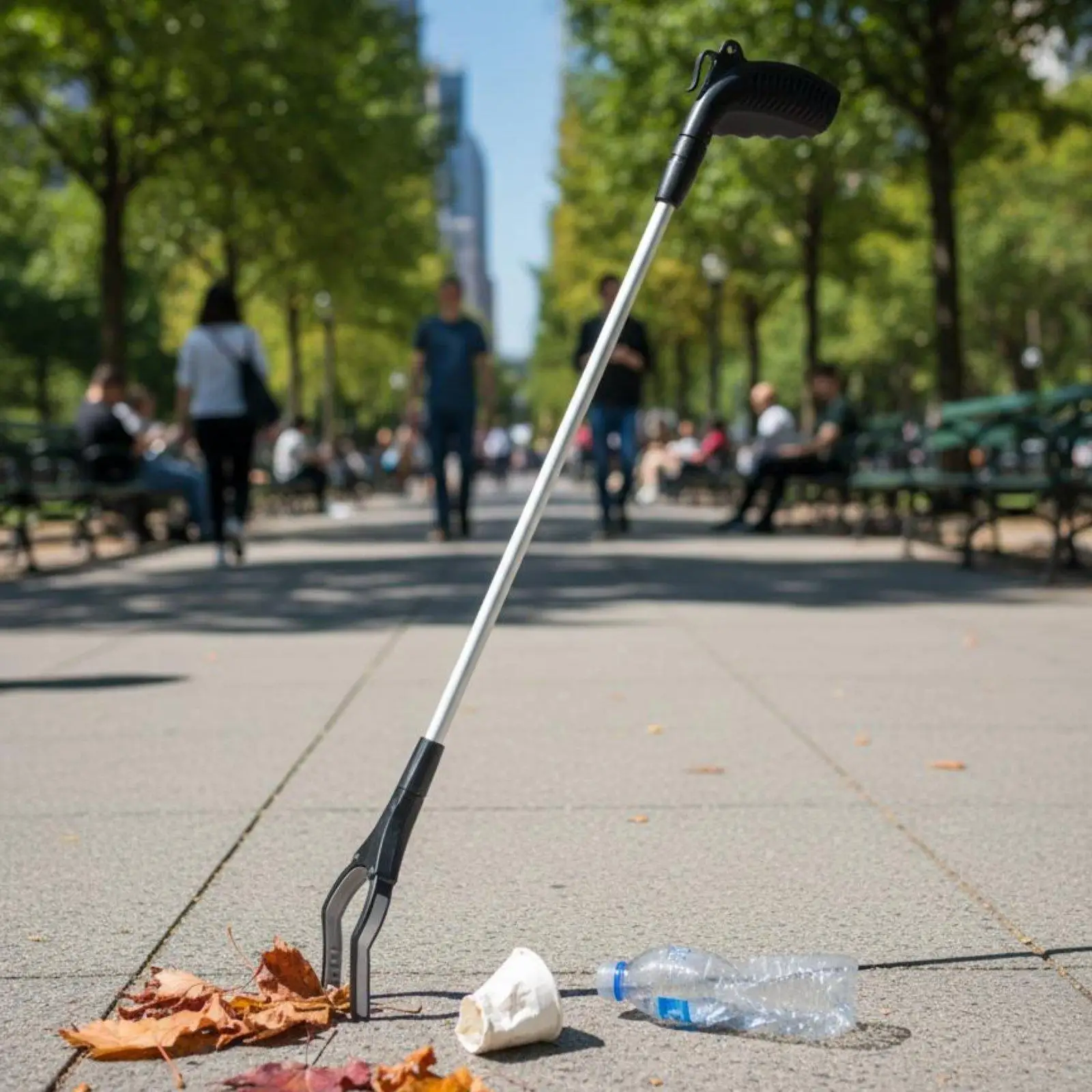 Long Handle Trash Picker Ergonomic Reacher Grabber Stick Aluminum Aid Tool for Easy Cleaning and Outdoor Tasks