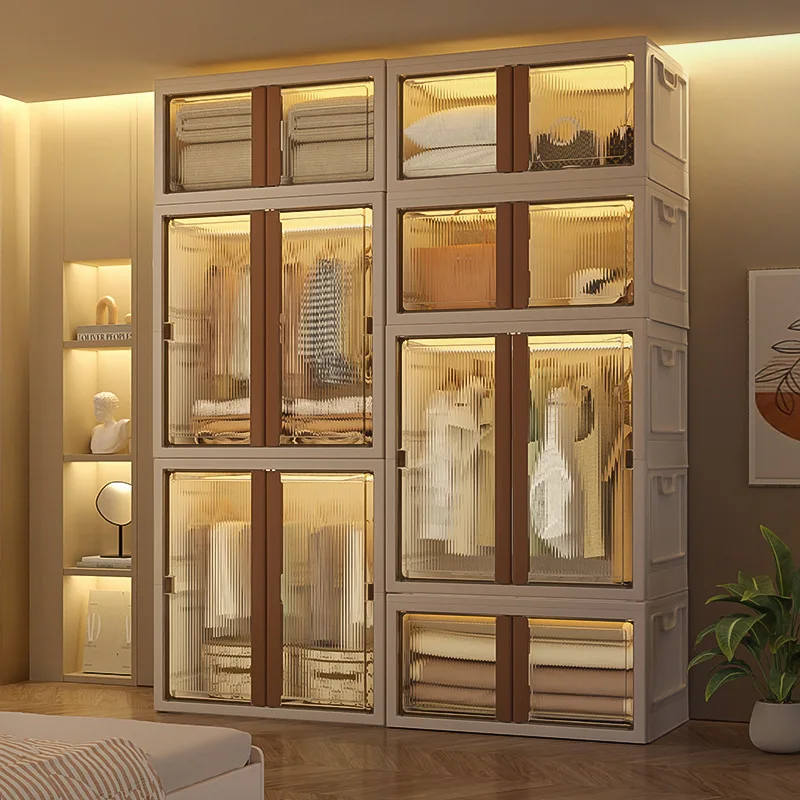 Modern Bedroom Wardrobe Furniture Modern Design Dlass Door Wooden Dardrobe Walk in Closet