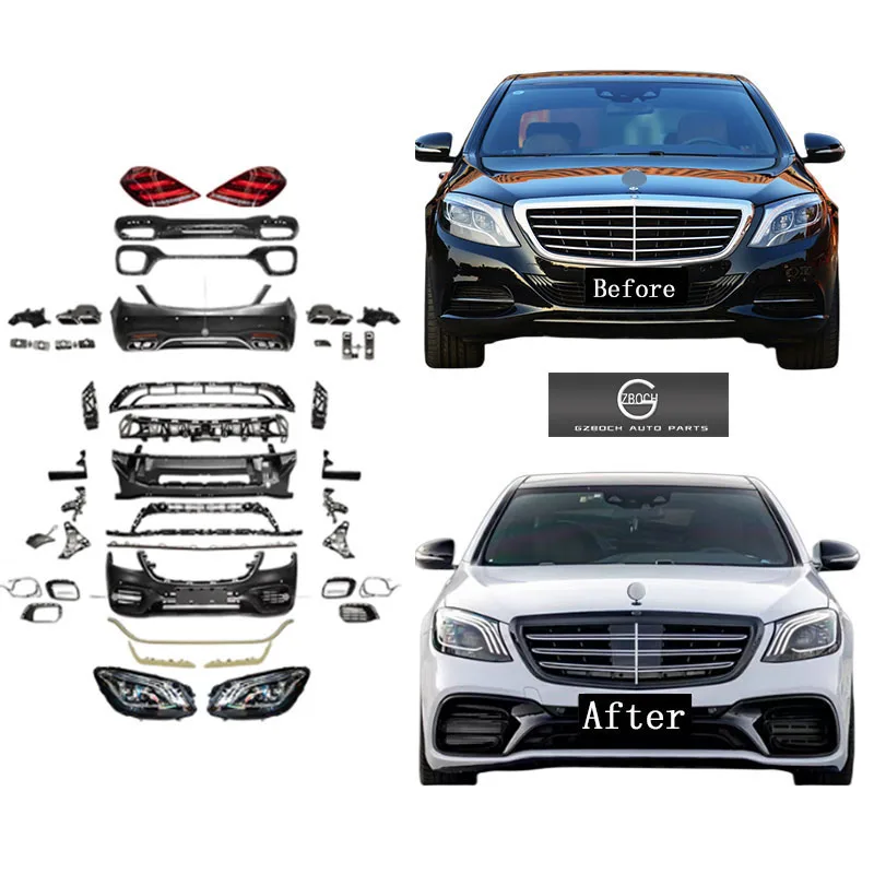 body kits For Benzs S CLASS W222 2013-2020 S63 AMG Front bumpers Rear bumpers Side skirt  Grill tips