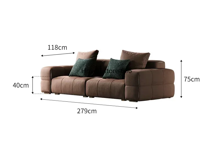 Italian minimalist leather sofa villa whole house haute couture living room package