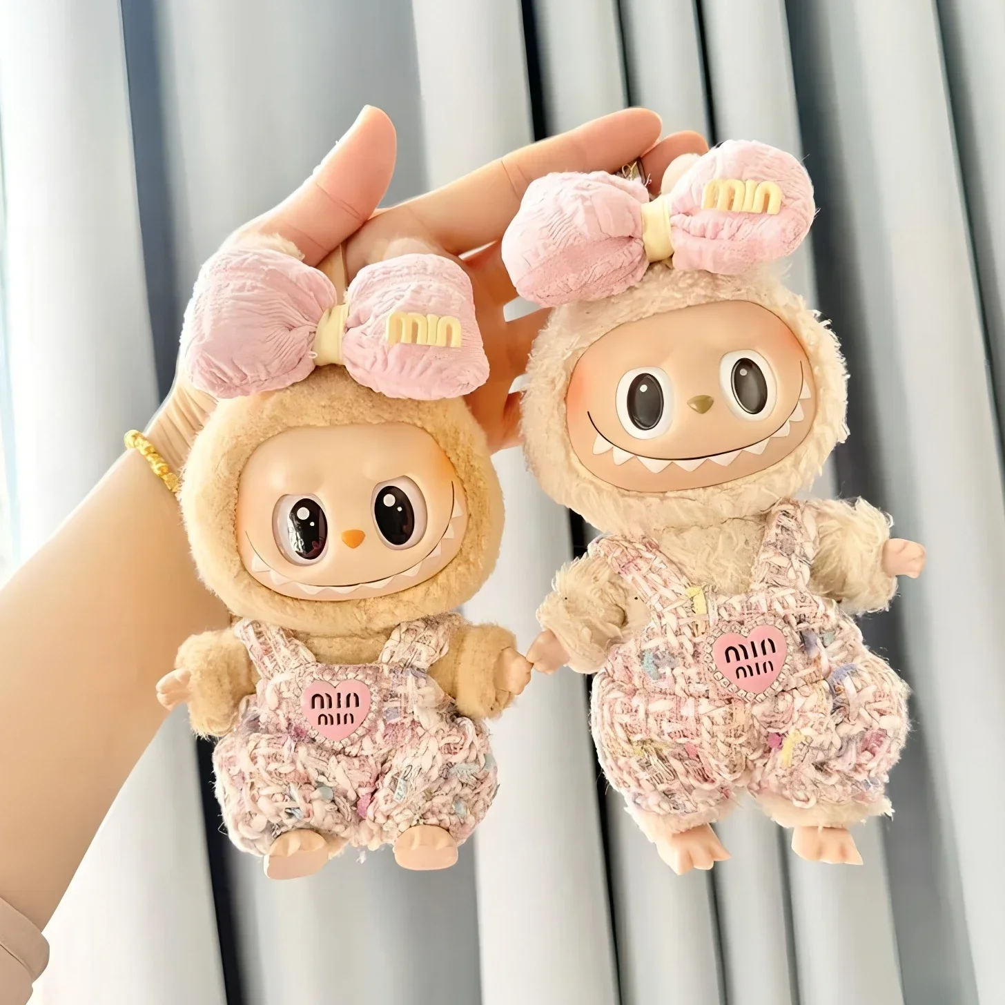 

Labubu Pop Roze Kleding Ropa Leuke аксессуары для одежды Klassieke Jurk Set для 17 см Labubu V2 Mini Poppen Kleding meisje подарок ребенку