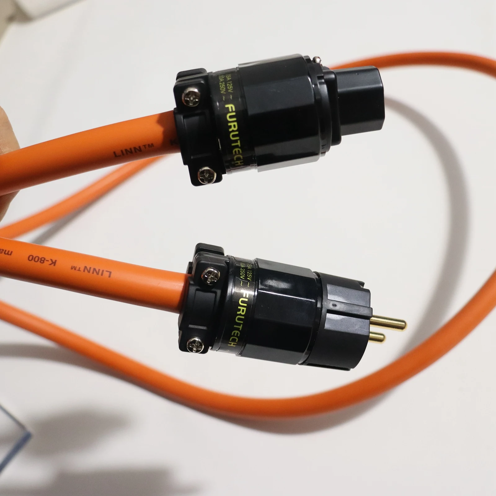 

UK LINN k800 style 7N OCC Copper European Standard HiFiPower cable US/EU Schuko Power Cord with FURUTECH power Connectors