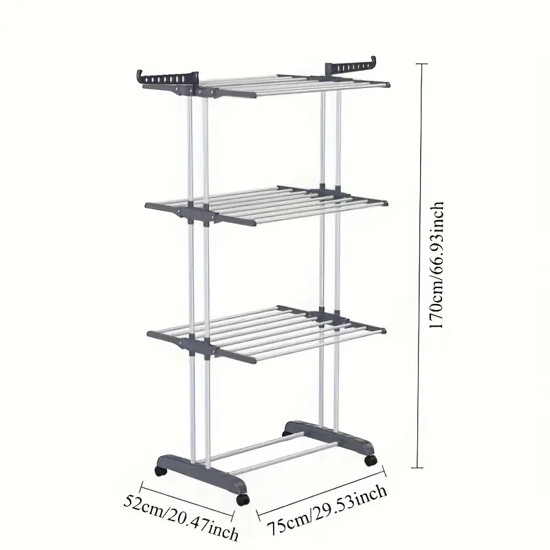 Multifunctional new four-layer vertical folding drying rack oversized