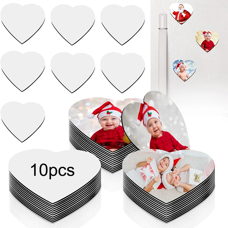 10pcs Sublimation Blank Refrigerator Magnets Simple Magnetic Sticker Personalized For DIY Kitchen Office Decorative