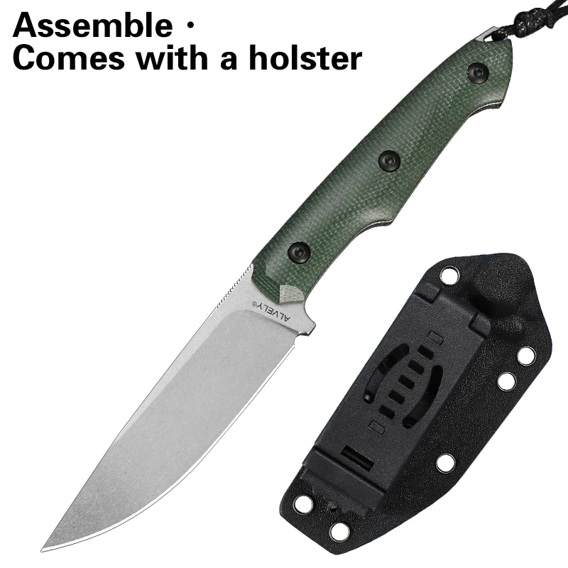 Handgefertigtes DC53-Messer mit feststehender Klinge, Herren-Alltagsmesser (EDC), K-Style-Scheide, Messer für Outdoor-Camping und Überlebensanwendungen.