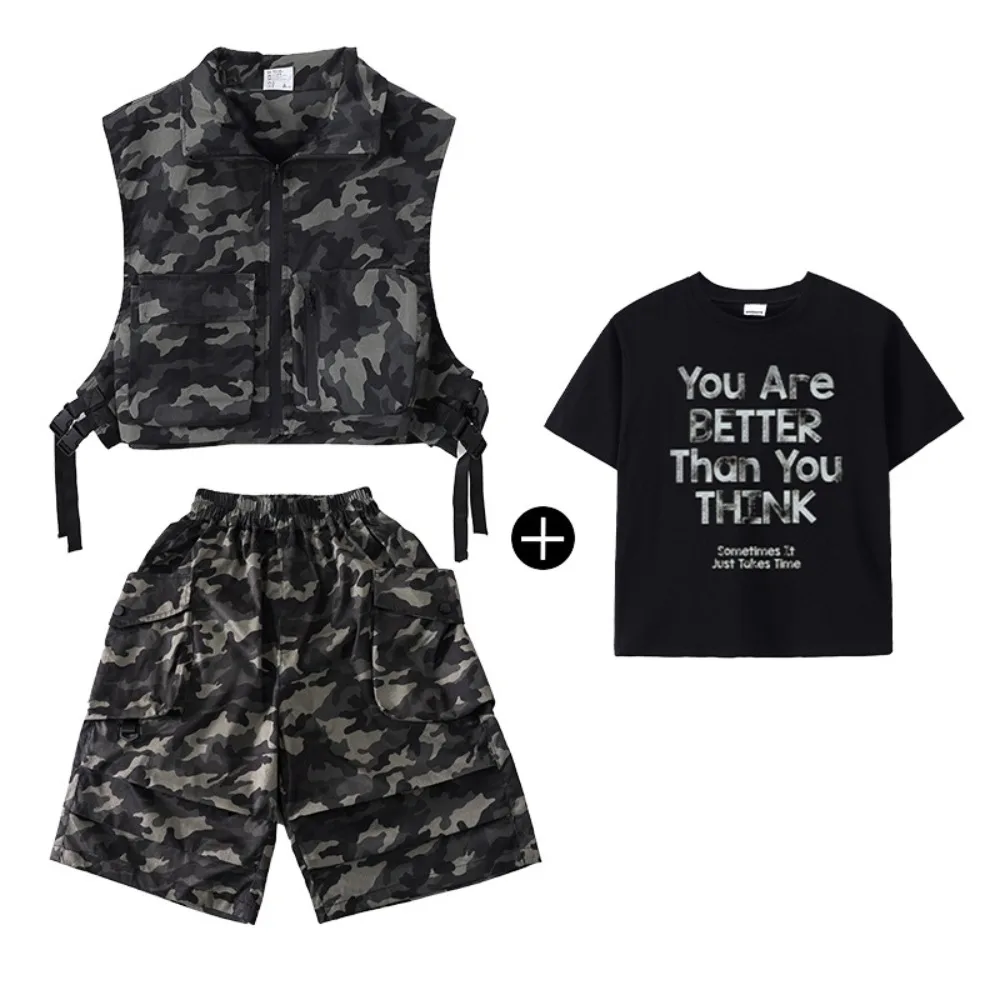 Hip Hop Camouflage 2 Piece Set Street Dance Training Outfit Jazz Stage Wear Camo Loose Streetwear K-pop Dance Casual Dance Suit view 6