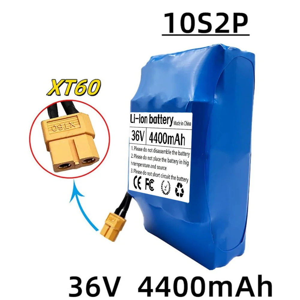 36V 4400mAh/5200mAh 10s2p Battery Packs Rechargeable Lithium Ion Battery for Electric Self Balancing Scooter HoverBoard Unicycle