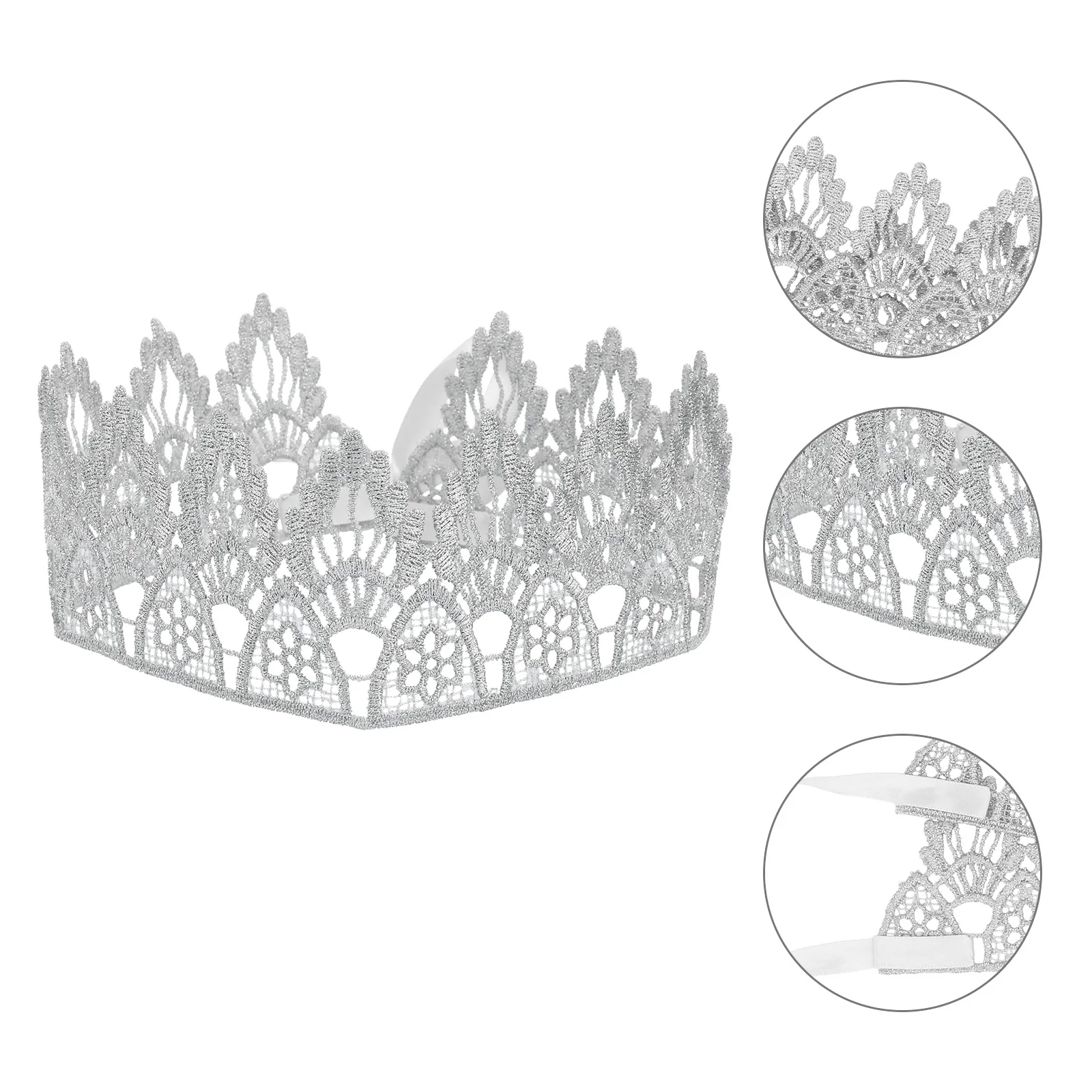 

1pc Decor Crown Prop Birthday Headwear Party Decor Elegant Birthday Crown Party Supply Lightweight Comfortable Design