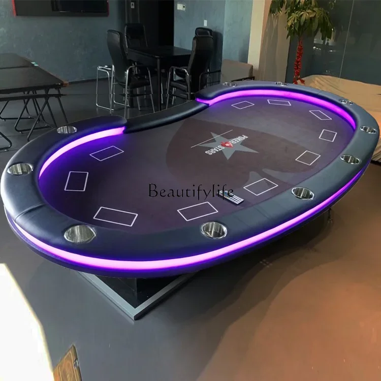 Poker table with remote control LED light can change color, a variety of professional factory customization