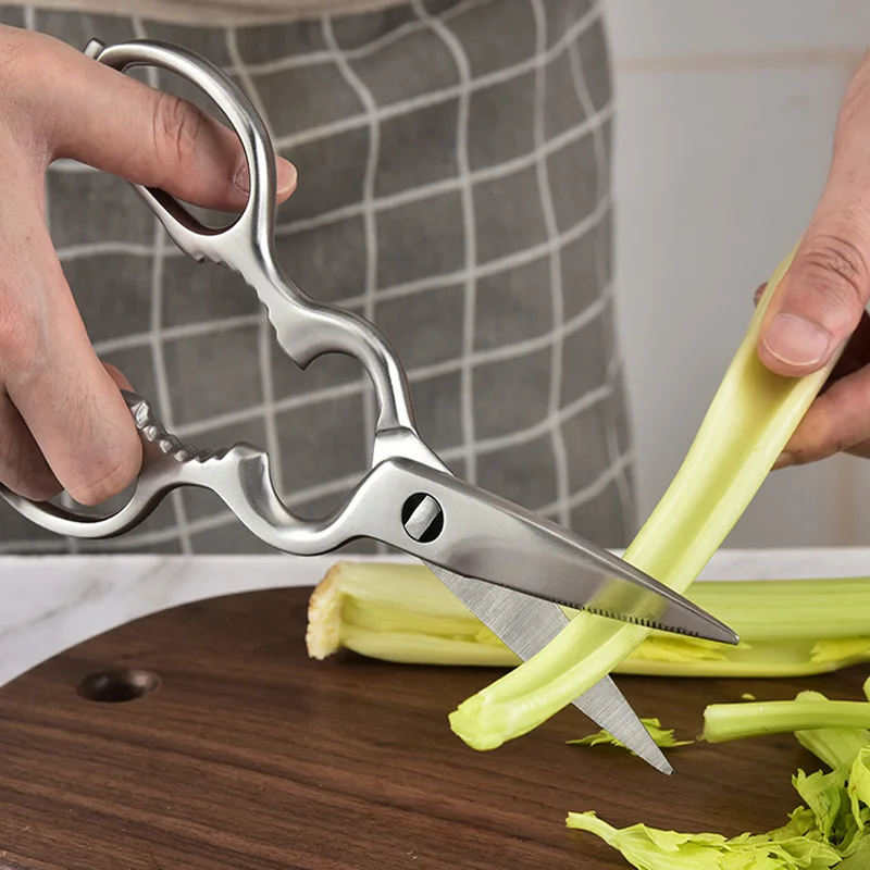 WXCOO All-Steel Household Scissors Multi-Purpose Kitchen Fish-Gutting and Scaling Chicken Bone Scissors