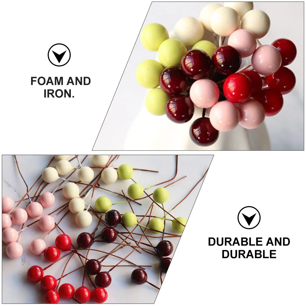 

140 PCS Berries Decoration Artificial Berry Decorate Decorations Iron Fake Fruit for