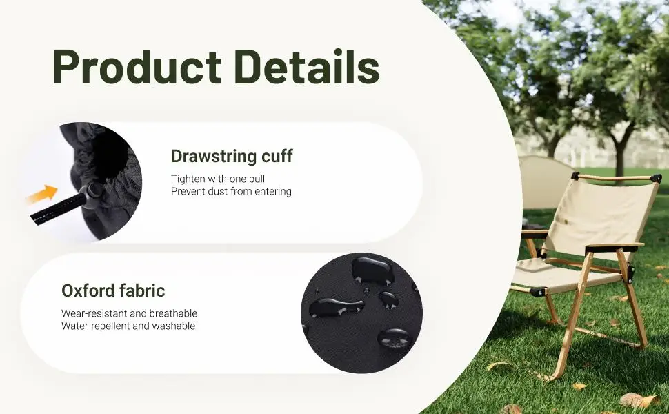 Large Camping Chair Storage Bag with Drawstring and Shoulder Strap Carry Pouch for Folding Chairs Tents Sleeping Bags Outdoor