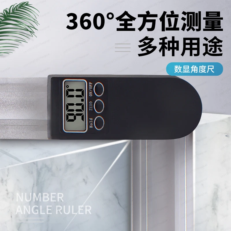 Digital Angle Finder - 360 Degree High Precision Protractor with LCD Display for Woodworking & Tile Installation
