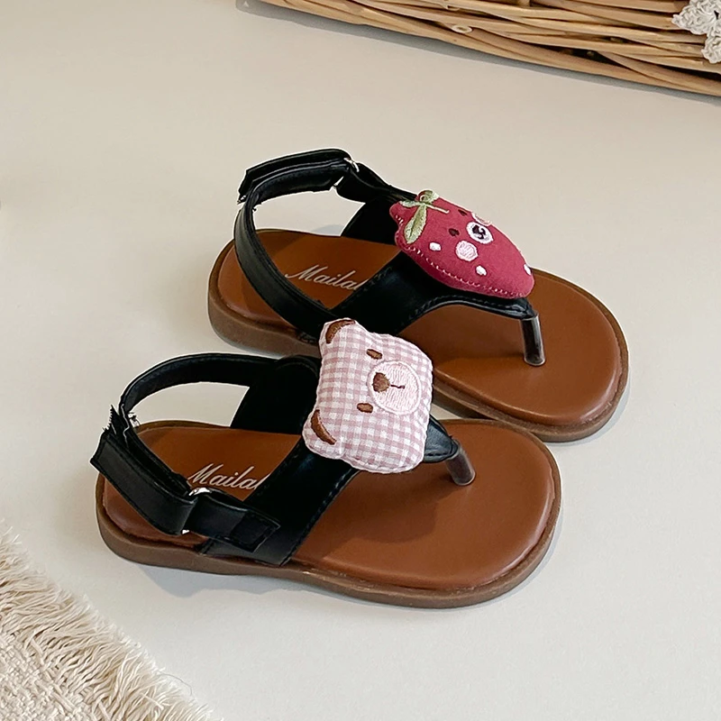 2026 Korean-style New Fashion Retro Flops Kids Sandals Comfort Anti Slip Boys Girl Flat Beach Shoes Simple Versatile Slippersers