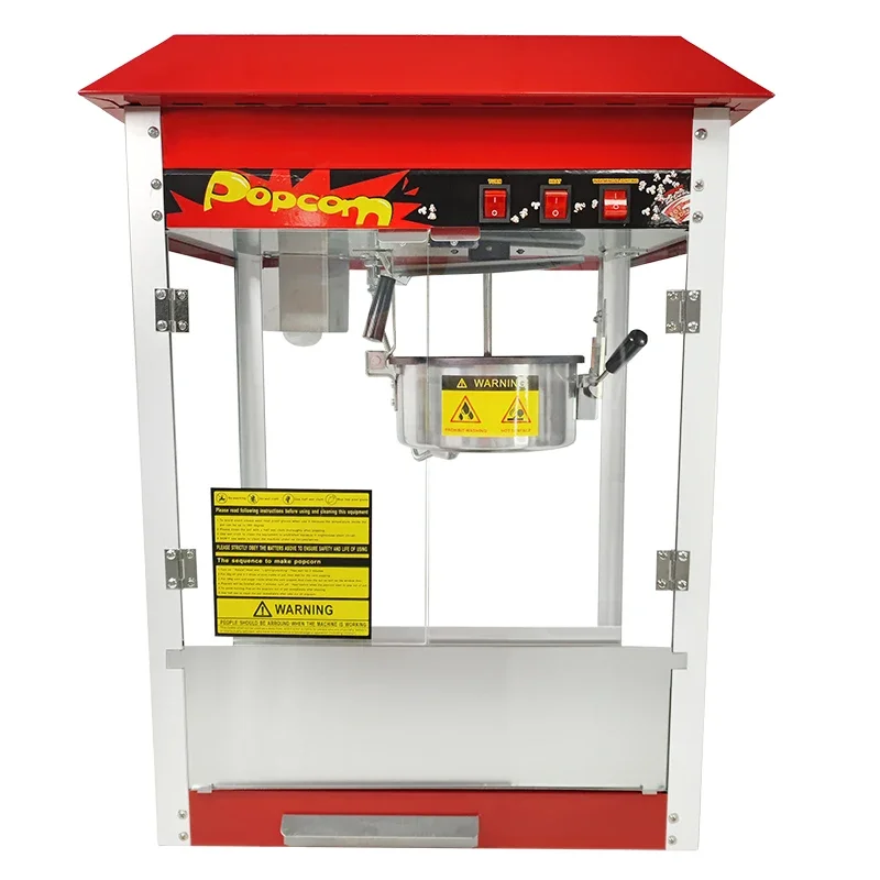 -Hot Sale Factory Price Popcorn Machine with Cart Electric Commercial Popcorn Machine Manufacturer