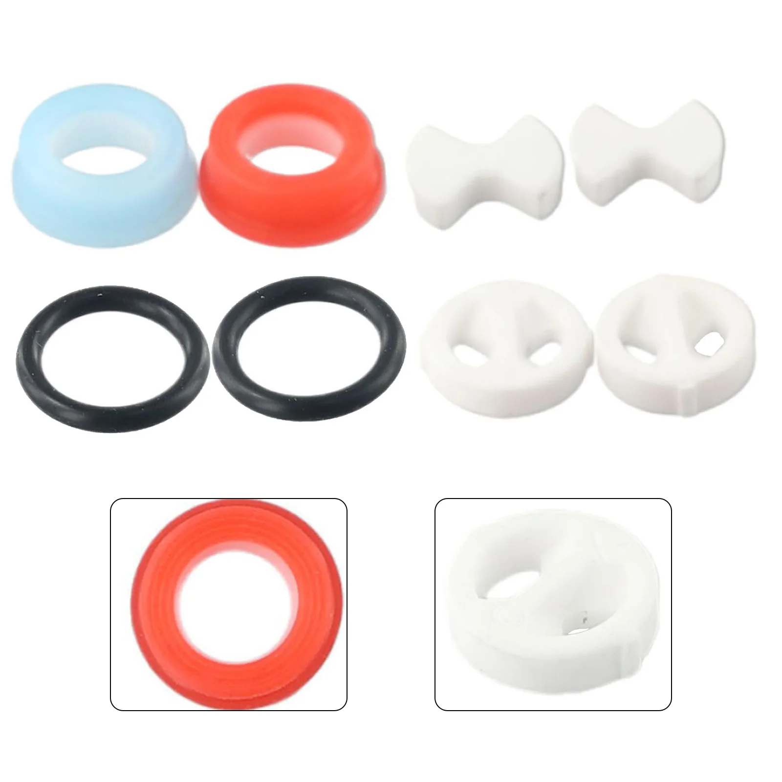 8 Pcs/set Ceramic Disc Silicon Washer Insert Valve Tap Turn Set Replacement 1/2 In Valve O Ring Gasket Silicon Washer Accessory