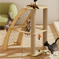 Space Capsule Cat Climbing Frame Sisal Scratching Board with Hammock Wear-Resistant No-Shedding Pet Climbing Net for Indoor