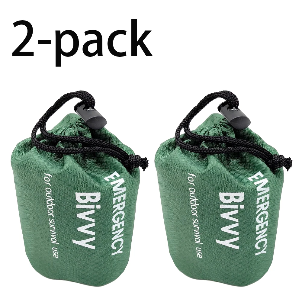 Notfall-Schlafsack, Überlebensdecke, Thermo-Mylar-Biwaksack, leichter, wasserdichter, tragbarer Unterschlupf für Camping und Wandern