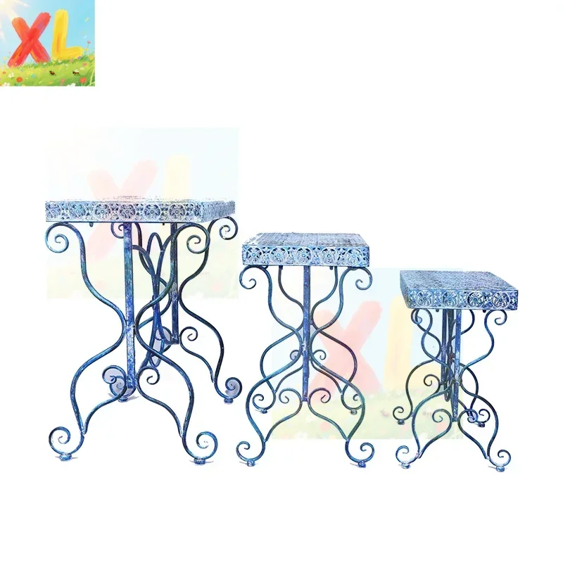 

Retro old wrought iron flower tray flower pot frame, courtyard balcony console, garden grocery rack