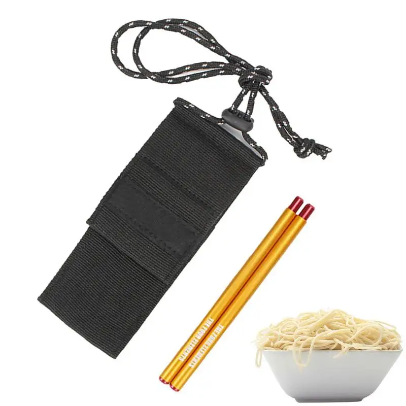 

Chopsticks With Bag Aluminum Alloy Chopsticks With Non-slip Tip For Travel Lightweight Portable Reusable Outdoor Utensils With