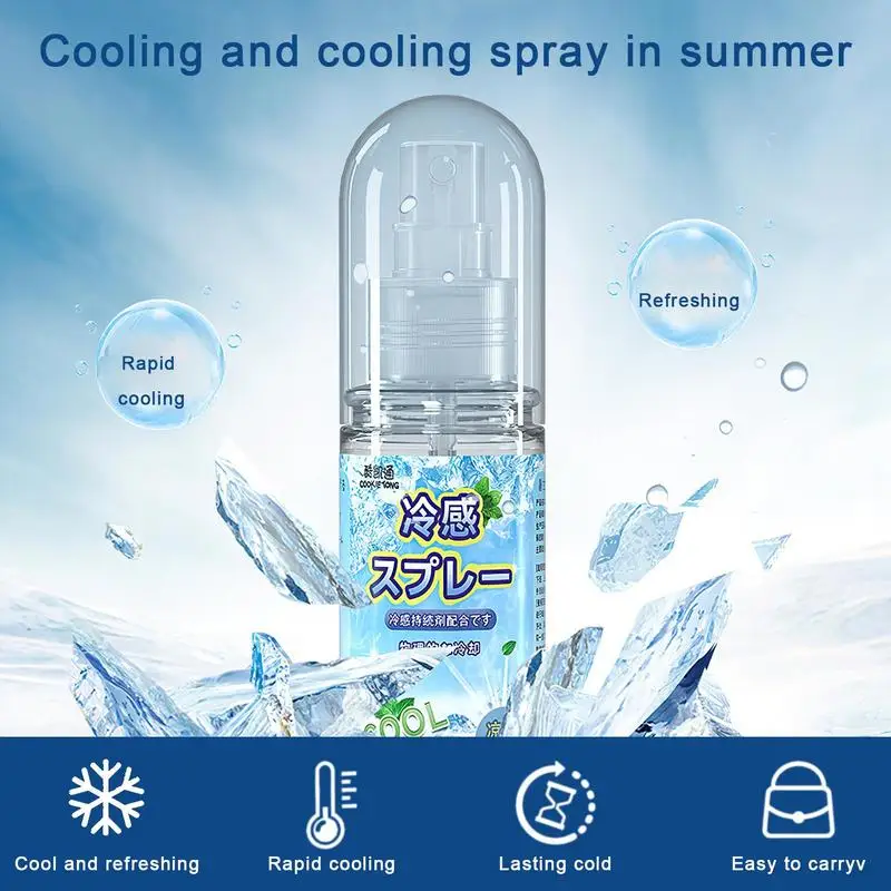 

50/100ml Natural Mint Mist Cooling Spray For Quick Cool Long Lasting Body Mist Spray Summer Prevent Heatstroke Commuting/Hiking