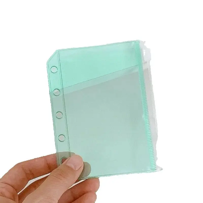6 قطعة M5 سستة حقيبة الموثق شل بريق واضح حقيبة التخزين الملحقات الموثق بطاقة صغيرة تخزين مسحوق خفيف النعناع الأخضر