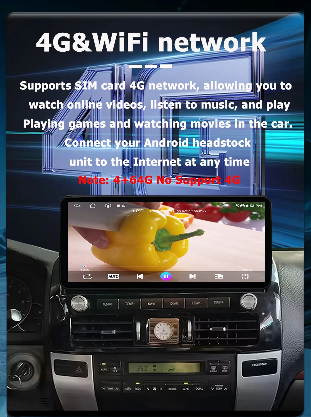 12.3 بوصة نظام تحديد المواقع 2400*900P أندرويد 16 لتويوتا برادو 2018-2021 مشغل وسائط متعددة ستيريو واي فاي اللاسلكية Carplay أندرويد السيارات BT DSP