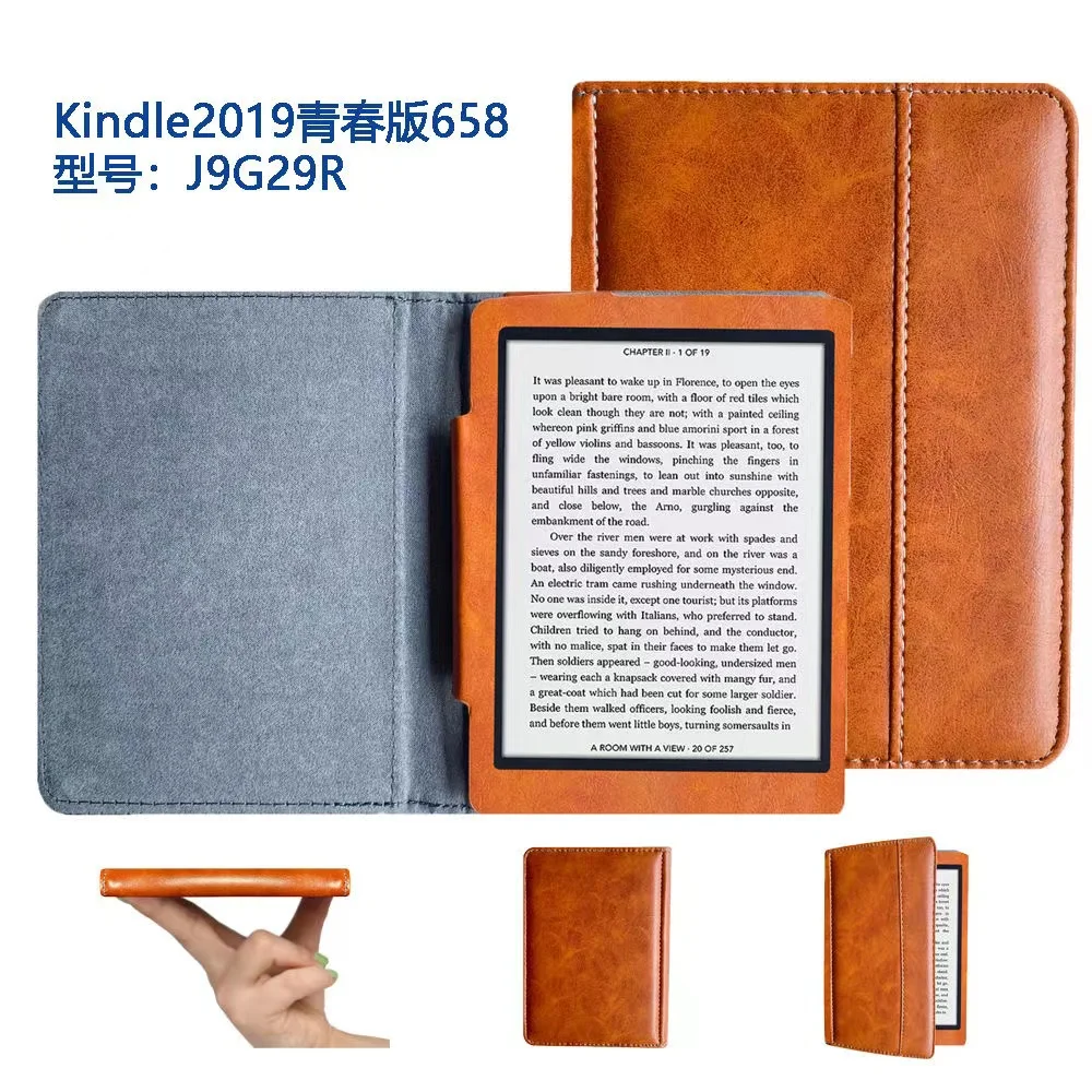 Cover for Kindle 2019 Youth Edition 658 Leather Case J9G29R Ultra Thin Kindle 658 Premium Classic Case