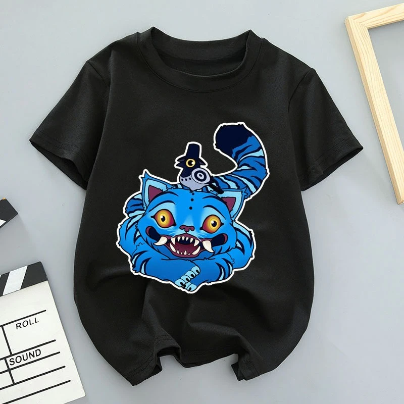 

K-POP Saja Boys Print Short-Sleeved Spring Family Clothing for Boys and Girls Cute Cotton T-shirt for Boys and Girls