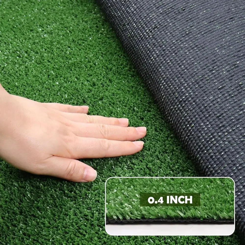 7' x 15' Synthetic Grass Carpet with Drainage, 10mm Pile, Ideal for Outdoor Spaces and Décor