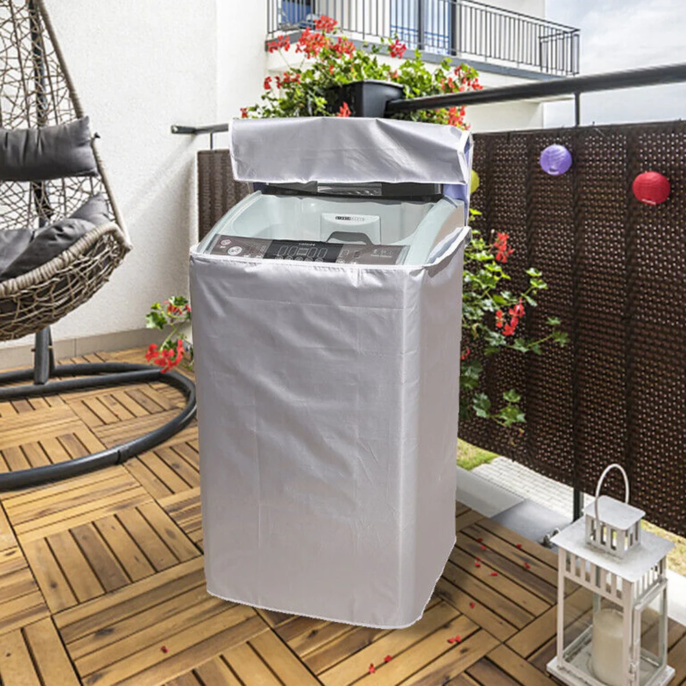 Washer Sunscreen Washing Machine Waterproof Cover Dryer Polyester Silver Dustproof Washing Machine Cover S/M/L/XL