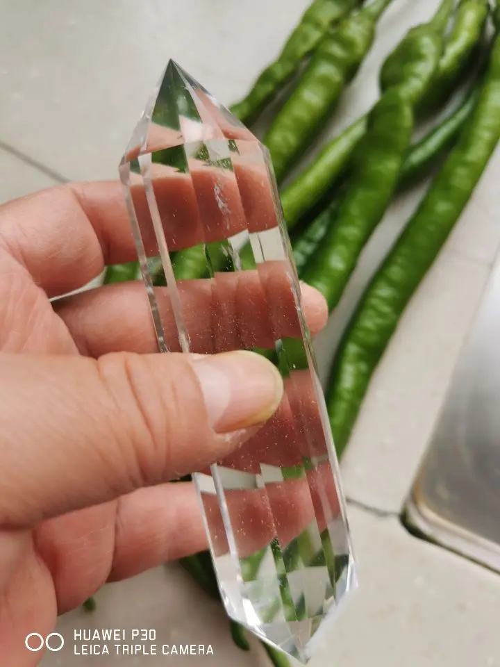 عصا كريستال كوارتز طبيعية شفافة مكونة من 12 جانبًا للشفاء مقاس 5 بوصات - 6 بوصات (127-152 مم) #4