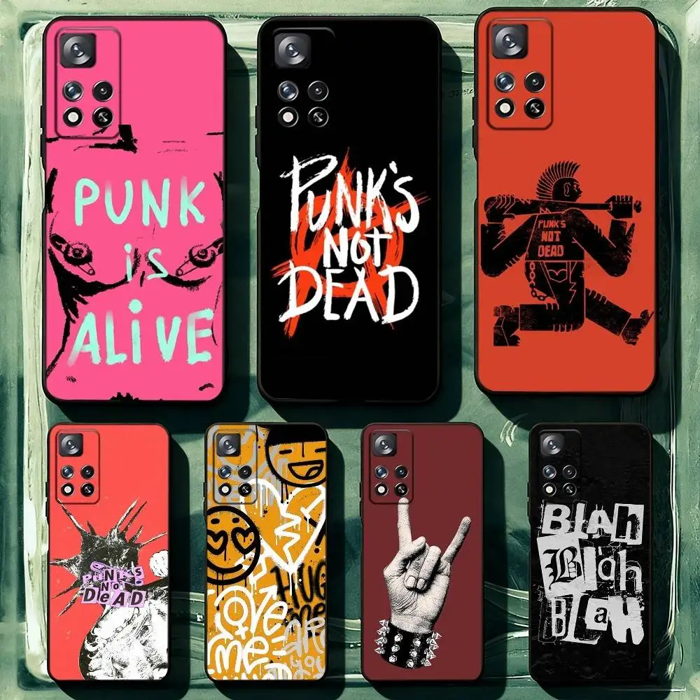 

Punk Rock Phone Case For Samsung Galaxy A53,52,73,72,32,31,30s,20s,Note,Ultra Soft Black Coque Funda