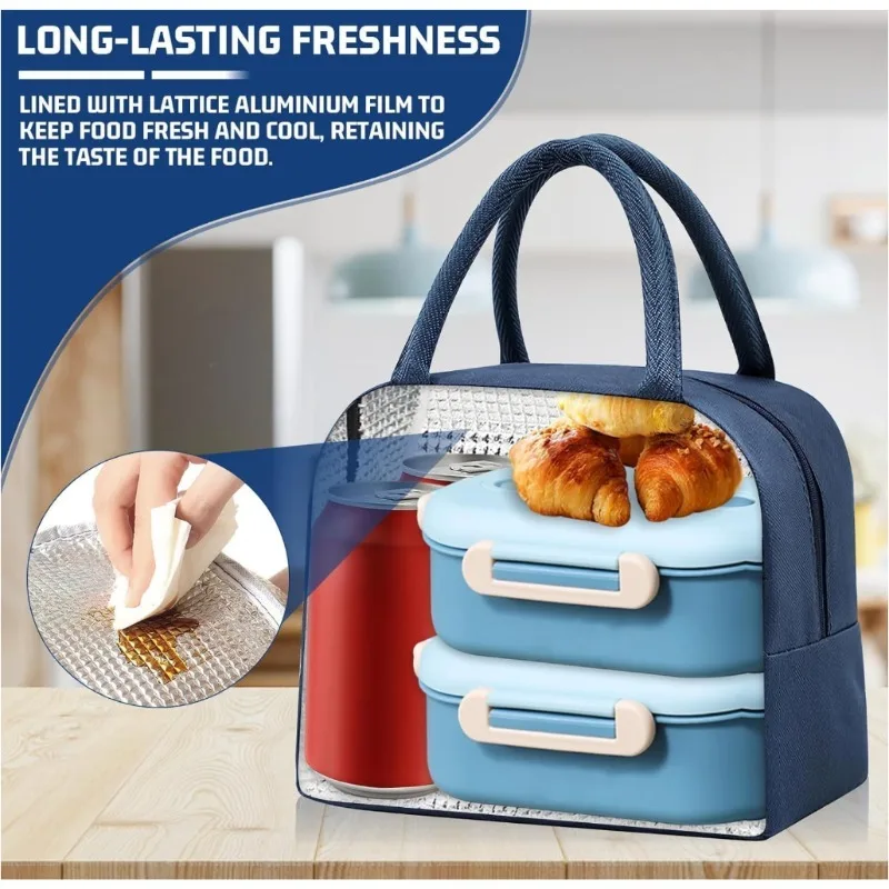Geïsoleerde lunchtas voor heren en dames - Lekvrije lunchbox voor koeling/verwarming Draagbare en kleine lunchtas voor werkpicknickreizen