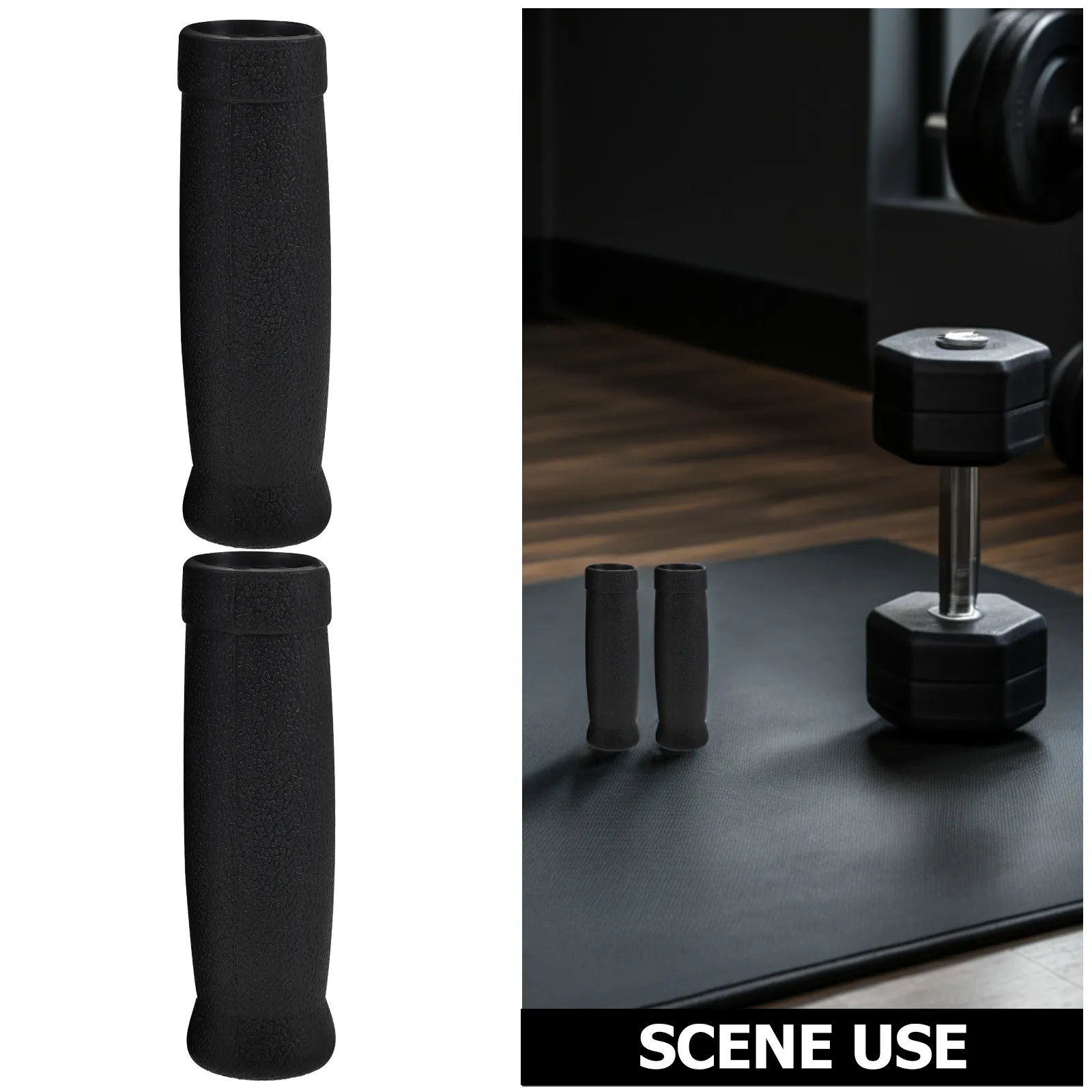 2Pcs Barbell Grips Soft Handle Wraps 4.92x1.3inch Non-Slip Covers for Weightlifting Dumbbell Handles Powerlifting Strength - view 2