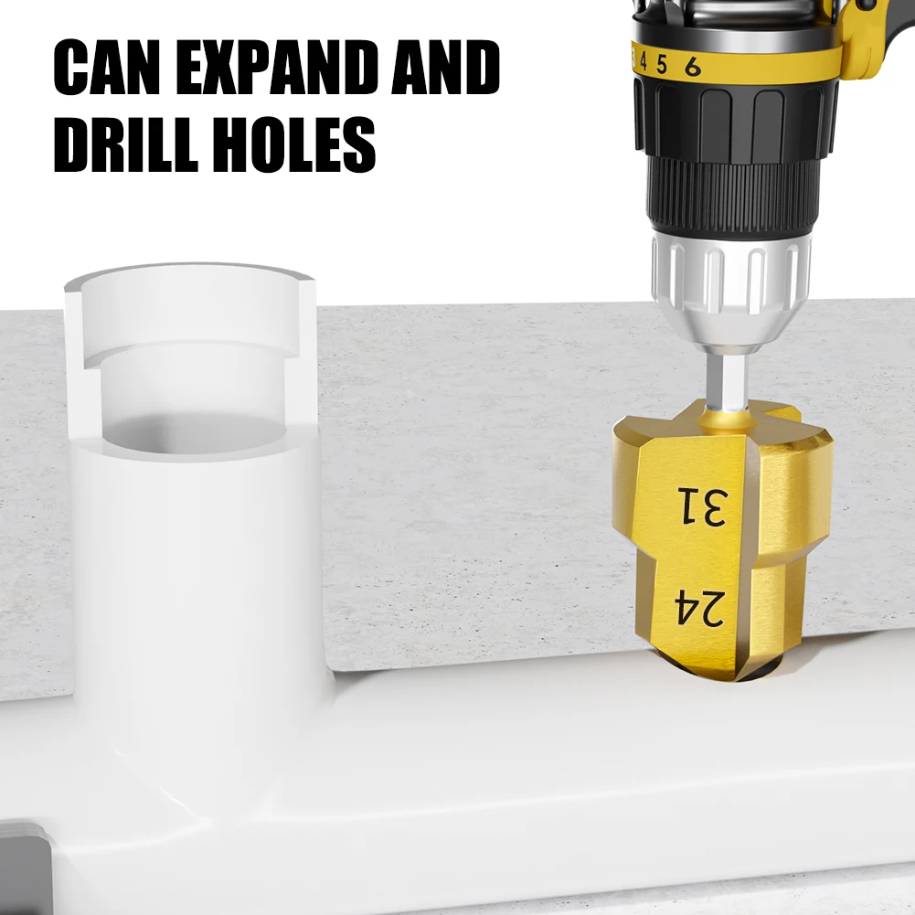 1-3 Stück PPR Stufenbohrer für Wasserrohrreparatur, Bohrverbindungswerkzeug für PVC-Rohre, Reibahle-Bits – Detail 3